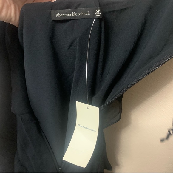 Abercrombie & Fitch Ruffle Mini Dress Black Small Petite NWT New - Picture 10 of 15